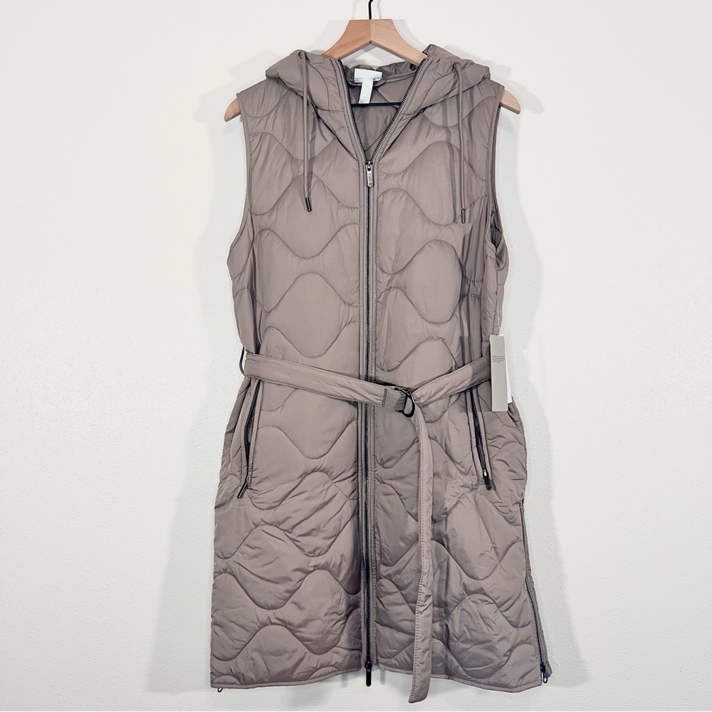 NWT ZELLA Womens Longline Belted Quilted Vest Jacket - Picture 5 of 5